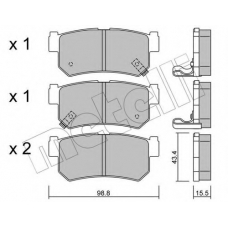22-0519-0 METELLI Комплект тормозных колодок, дисковый тормоз