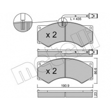 22-0579-1 METELLI Комплект тормозных колодок, дисковый тормоз