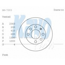 BR-7203 KAVO PARTS Тормозной диск