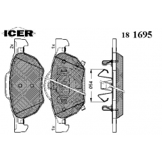 181695 ICER Комплект тормозных колодок, дисковый тормоз