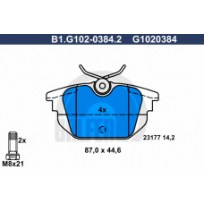 B1.G102-0384.2 GALFER Комплект тормозных колодок, дисковый тормоз