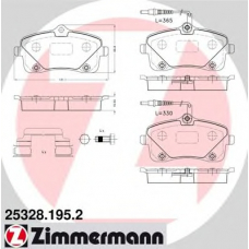 25328.195.2 ZIMMERMANN Комплект тормозных колодок, дисковый тормоз