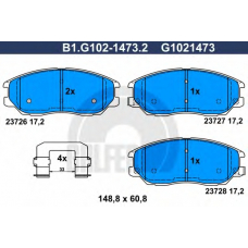 B1.G102-1473.2 GALFER Комплект тормозных колодок, дисковый тормоз