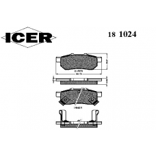 181024 ICER Комплект тормозных колодок, дисковый тормоз