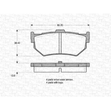 363702160814 MAGNETI MARELLI Комплект тормозных колодок, дисковый тормоз