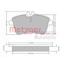 1170083 METZGER Комплект тормозных колодок, дисковый тормоз