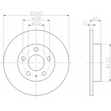 8DD 355 105-501 HELLA Тормозной диск