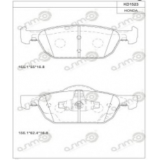 KD1523 ASIMCO Комплект тормозных колодок, дисковый тормоз