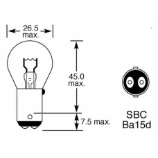 LLB346 TRW Лампа накаливания, дополнительный фонарь сигнала т