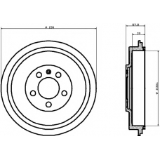 8DT 355 300-421 HELLA PAGID Тормозной барабан