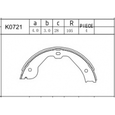 K0721 ASIMCO Комплект тормозных колодок