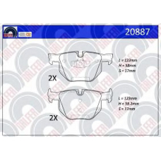 20887 GALFER Комплект тормозных колодок, дисковый тормоз