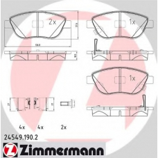 24549.190.2 ZIMMERMANN Комплект тормозных колодок, дисковый тормоз