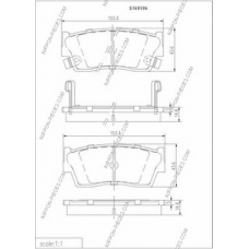S360I06 NPS Комплект тормозных колодок, дисковый тормоз