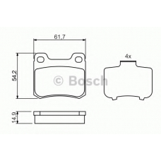 0 986 466 871 BOSCH Комплект тормозных колодок, дисковый тормоз