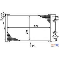 8MK 376 713-161 HELLA Радиатор, охлаждение двигателя