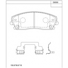 KD6550 ASIMCO Комплект тормозных колодок, дисковый тормоз