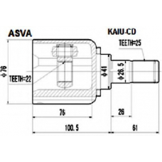 KAIU-CD ASVA Шарнирный комплект, приводной вал