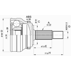 CVJ5109.10 OPEN PARTS Шарнирный комплект, приводной вал