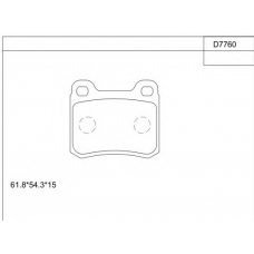 KD7760 ASIMCO Комплект тормозных колодок, дисковый тормоз