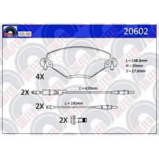 20602 GALFER Комплект тормозных колодок, дисковый тормоз