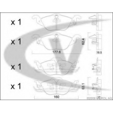 V40-8010 VEMO/VAICO Комплект тормозных колодок, дисковый тормоз