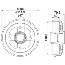 8DT 355 300-561 HELLA PAGID Тормозной барабан