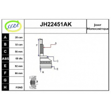 JH22451AK SERA Шарнирный комплект, приводной вал