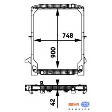 8MK 376 721-601 HELLA Радиатор, охлаждение двигателя