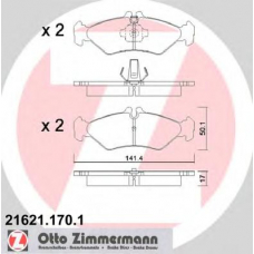 21621.170.1 ZIMMERMANN Комплект тормозных колодок, дисковый тормоз