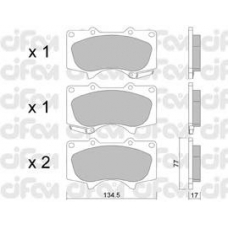 822-454-0 CIFAM Комплект тормозных колодок, дисковый тормоз