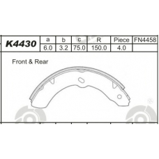 K4430 ASIMCO Комплект тормозных колодок