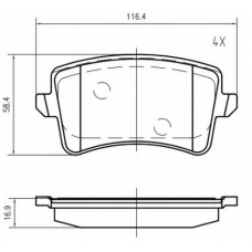 K644600 Vema Комплект тормозных колодок, дисковый тормоз