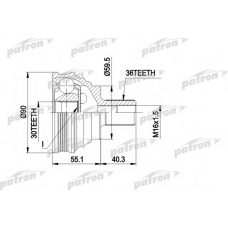 PCV1467 PATRON Шарнирный комплект, приводной вал
