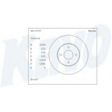 BR-4747 KAVO PARTS Тормозной диск