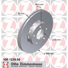 100.1239.00 ZIMMERMANN Тормозной диск