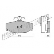 133.0 TRUSTING Комплект тормозных колодок, дисковый тормоз