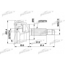 PCV1014 PATRON Шарнирный комплект, приводной вал