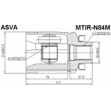 MTIR-N84M ASVA Шарнирный комплект, приводной вал
