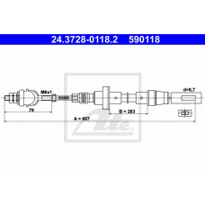 24.3728-0118.2 ATE Трос, управление сцеплением