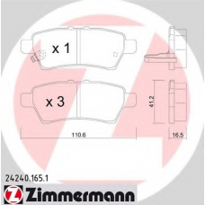 24240.165.1 ZIMMERMANN Комплект тормозных колодок, дисковый тормоз