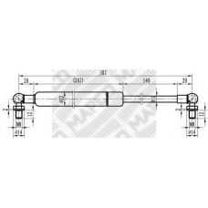 91540 MAPCO Газовая пружина, крышка багажник