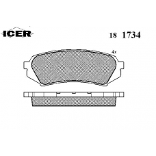 181734 ICER Комплект тормозных колодок, дисковый тормоз