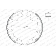 152-2456 WEEN Комплект тормозных колодок, стояночная тормозная с