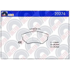 20274 GALFER Комплект тормозных колодок, дисковый тормоз