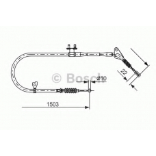 1 987 477 493 BOSCH Трос, стояночная тормозная система