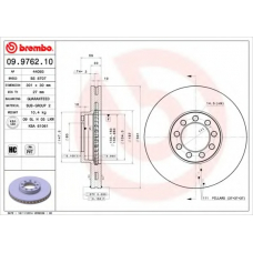 09.9762.10 BREMBO Тормозной диск