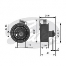 T43123 GATES Натяжной ролик, ремень грм