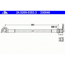 24.5209-0353.3 ATE Тормозной шланг