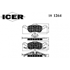 181264 ICER Комплект тормозных колодок, дисковый тормоз